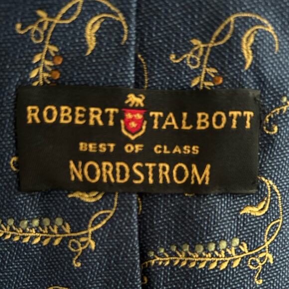 Robert talbott best of class navy blue gold grape vine men’s silk tie wine gift - Picture 13 of 15